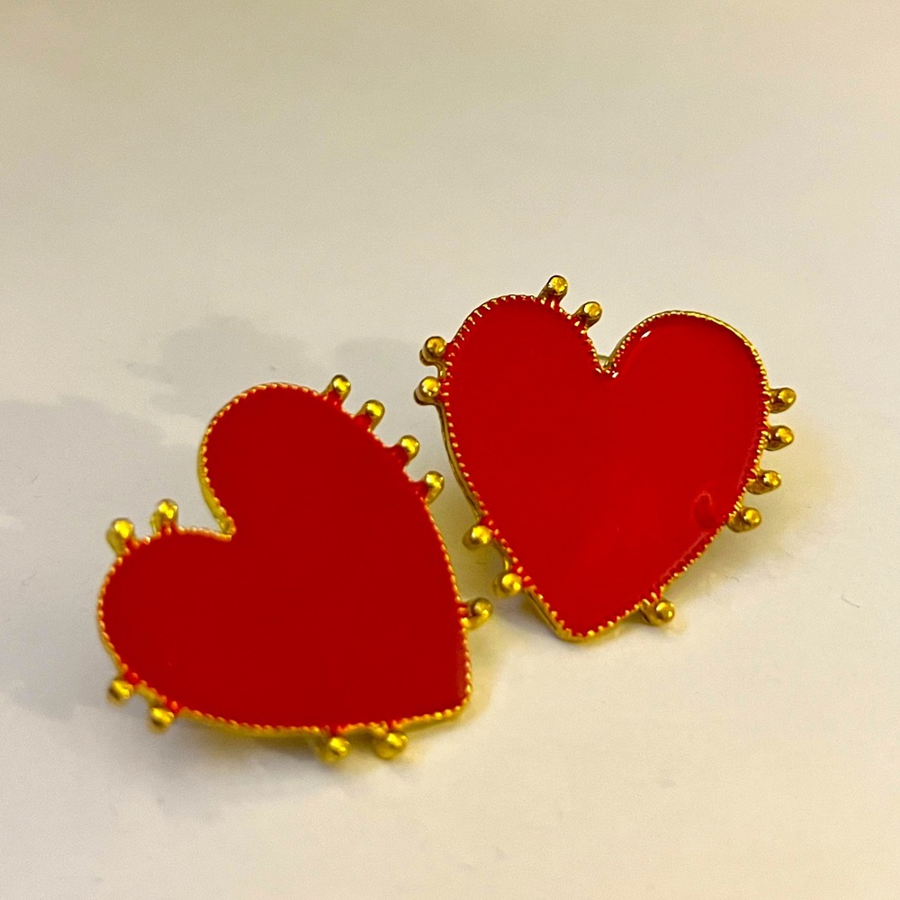 Bohemian heart earrings!!